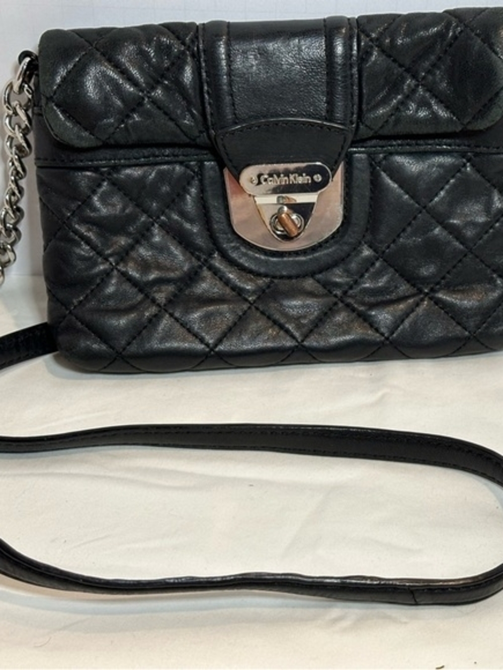 Calvin Klein Black Quilted Crossbody with Silver-Tone Hardware - Picture 13 of 13